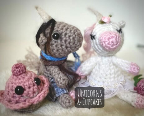 24 Unicorn Kiss 5 Inch Crochet