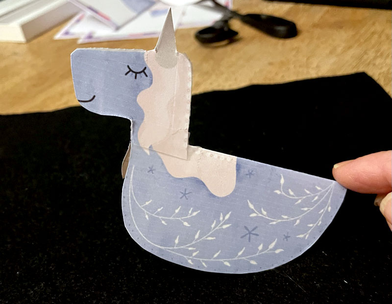 printed rocking unicorn paper craft